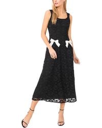 Cece - Lace Midi Dress With Bow Details - Lyst