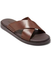Cole Haan - Nantucket Cross Strap Slip On Slide Sandals - Lyst