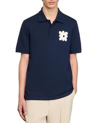 Sandro - Polo Shirt With Flower Patch - Lyst