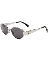 Celine - Triomphe Metal Round Sunglasses, 54Mm - Lyst