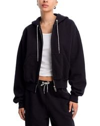 Alexander Wang - T Rhinestone Drawstring Zip Up Hoodie - Lyst