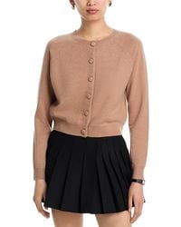 Aqua - Cashmere Crewneck Cardigan - Lyst