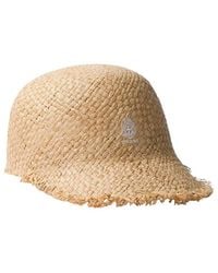 Prada - Raffia Baseball Cap - Lyst