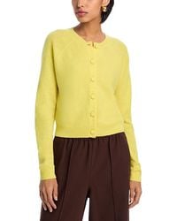 Aqua - Cashmere Crewneck Cardigan - Lyst