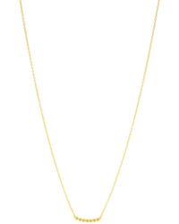 Freida Rothman Bezel Bar Necklace In 14k Gold - Plated Sterling Silver - Metallic