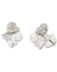 Kate Spade Bouquet Toss Cubic Zirconia & Imitation Pearl Flower Cluster Stud Earrings In Silver Tone - Metallic