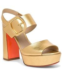 Santoni - Laminated Leather High-Heel Sandal - Lyst