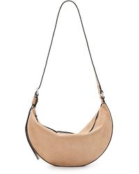 AllSaints - Half Moon Suede Shoulder Bag - Lyst