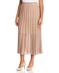 Marina Rinaldi Grace Sheer - Detail Knit Midi Skirt - Brown