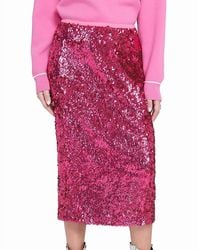 Elle Collection - Elle Sequin Midi Skirt - Lyst