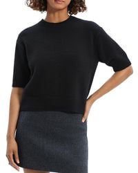 Theory - Cashmere Cropped Short Sleeve Sweater - Lyst