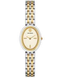 Tory Burch - Oval Two-tone Stainless Steel Watch - Lyst