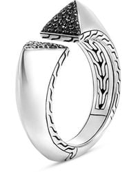 John Hardy - Sterling Silver Classic Chain Tiga Ring With Black Sapphire & Black Spinel - Lyst