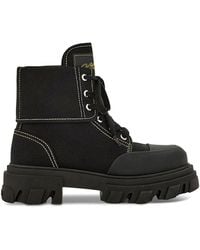 Ganni - Cleated Canvas Trail Boots - Lyst