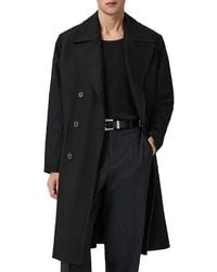 AllSaints - Curran Wool Blend Coat - Lyst