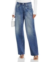 Rag & Bone - Miramar High Rise Wide Leg Cotton Terry Sweatpant Jeans - Lyst