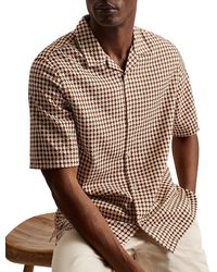 Ted Baker - Textured Short Sleeve Button Front Shirt - Lyst