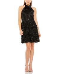 Mac Duggal - High Neck A-Line Ruffle Sequin Mini Dress - Lyst