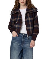 Blank NYC - Plaid Funnel Collar Jacket - Lyst