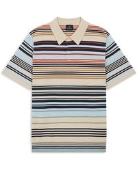 Paul Smith - Striped Merino Wool Knit Polo Shirt - Lyst