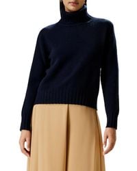 LILYSILK - Turtleneck Sweater With Rib Hemline - Lyst