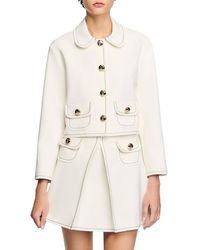 Sandro - Peter Pan Collar Cropped Jacket - Lyst