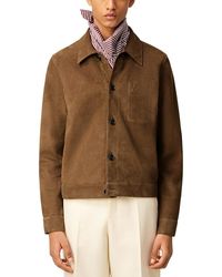 Ami Paris - Regular Fit Button Front Leather Jacket - Lyst