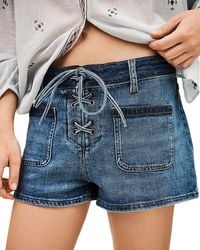 Ba&sh - Rio Lace Up Denim Shorts - Lyst