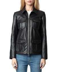 Zadig & Voltaire - Lienna Embossed Leather Jacket - Lyst
