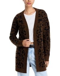 Aqua - Leopard Open Front Cardigan - Lyst