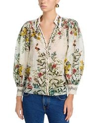 Alice + Olivia - Charis Long Sleeve Button Down Blouse - Lyst