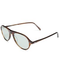 Oliver Peoples Aero 57 Aviator Sunglasses in Metallic | Lyst