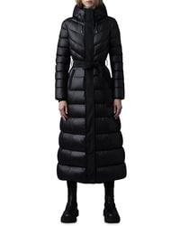 Mackage - Calina Maxi Lightweight Down Coat With Sash Belt In Black - Women - Lyst