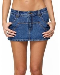 Edikted - Stitched Up Denim Mini Skort - Lyst