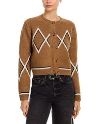 Aqua - Argyle Cardigan Sweater - Lyst