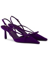 Prada - Suede Slingback Pumps - Lyst