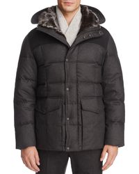 cole haan flannel down hooded jacket