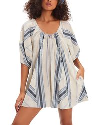 Free People - Bop Around Striped Romper - Lyst