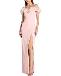 Mac Duggal - Off The Shoulder Column Gown With 3D Flowers - Lyst