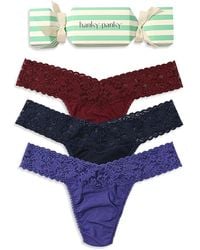 Hanky Panky - Signature Lace Low Rise Thong, Pack Of 3 - Lyst