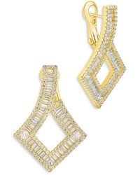 Sterling Forever - Amina Cubic Zirconia Drop Earrings - Lyst