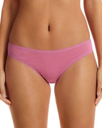 Fine Lines Pure Cotton Thong - Pink