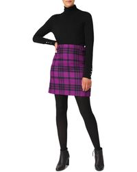 Hobbs Maeve Plaid Mini Skirt - Purple