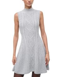STAUD - Charade Cable Knit Sweater Dress - Lyst