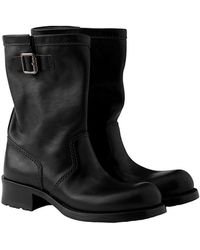 Prada - Leather Mid-Calf Boots - Lyst