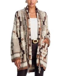 L'Agence - Jair Jacquard Fringe Cardigan - Lyst