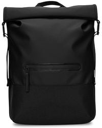 Rains - Trail Faux Leather Roll Top Backpack - Lyst