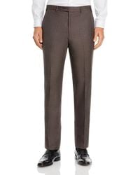 Bloomingdale's The Store At Bloomingdale's Sharkskin Classic Fit Dress Trousers - Brown