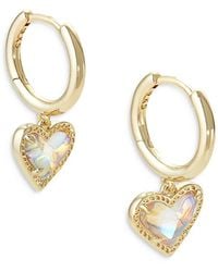 Kendra Scott - Ari Heart Drop Huggie Hoop Earrings - Lyst