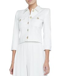 L'Agence - Kumi Button Front Crop Jacket - Lyst